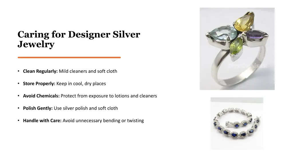 caring for designer silver jewelry