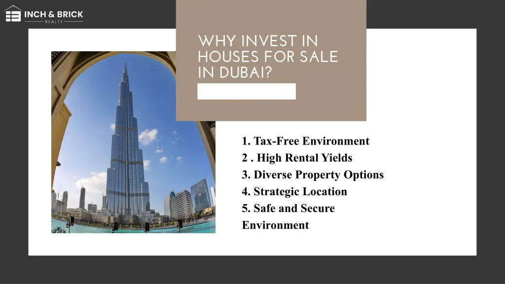 why invest in houses for sale in dubai