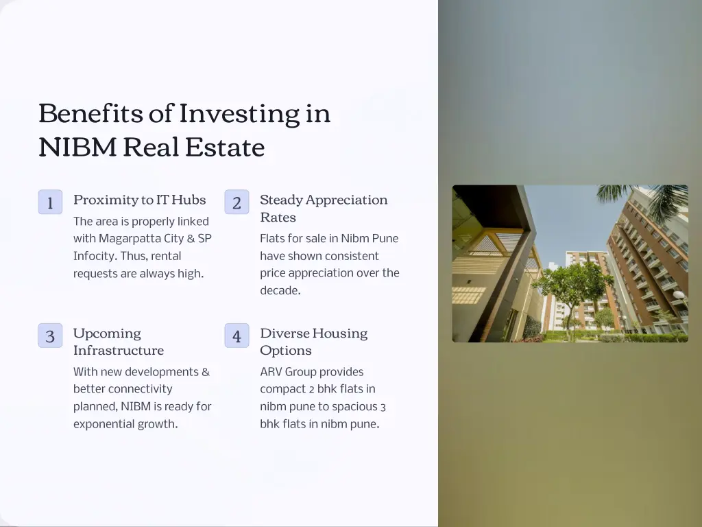 benefits of investing in nibm real estate