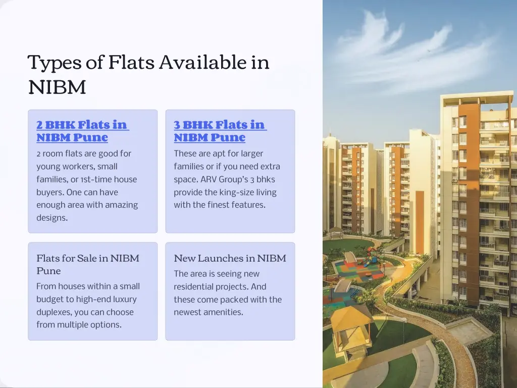 types of flats available in nibm