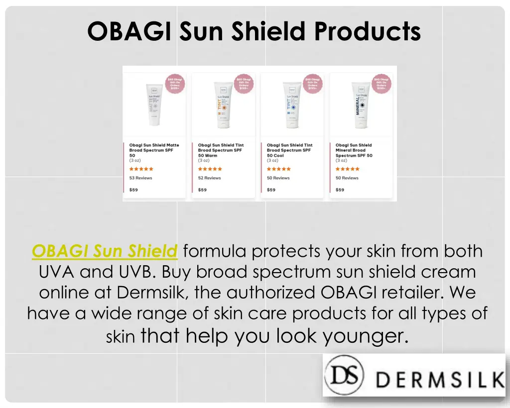 obagi sun shield products