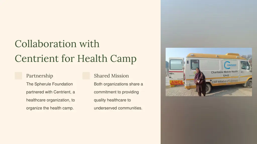 collaboration with centrient for health camp