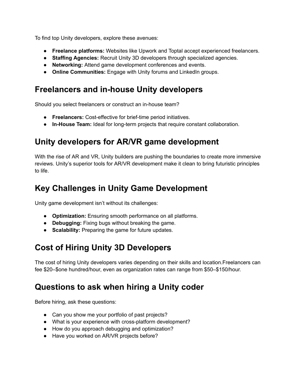 to find top unity developers explore these avenues