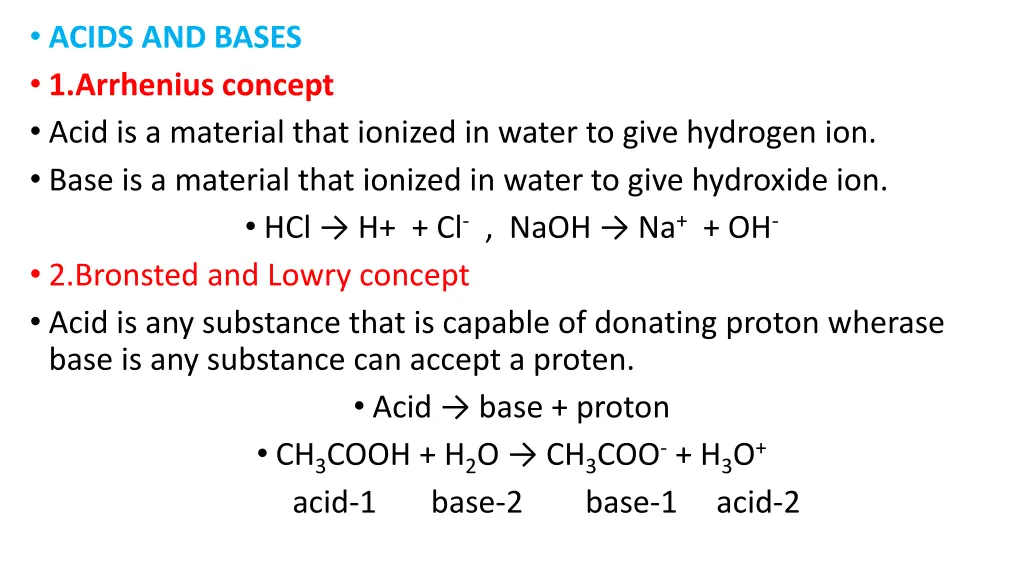 acids and bases 1 arrhenius concept acid