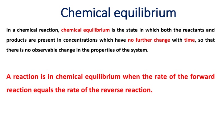 chemical equilibrium chemical equilibrium