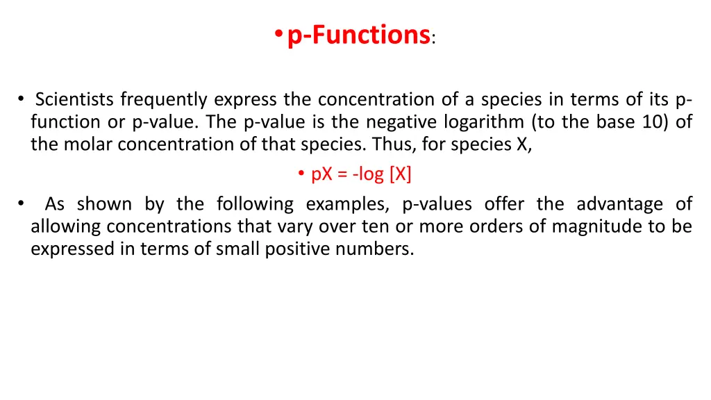 p functions