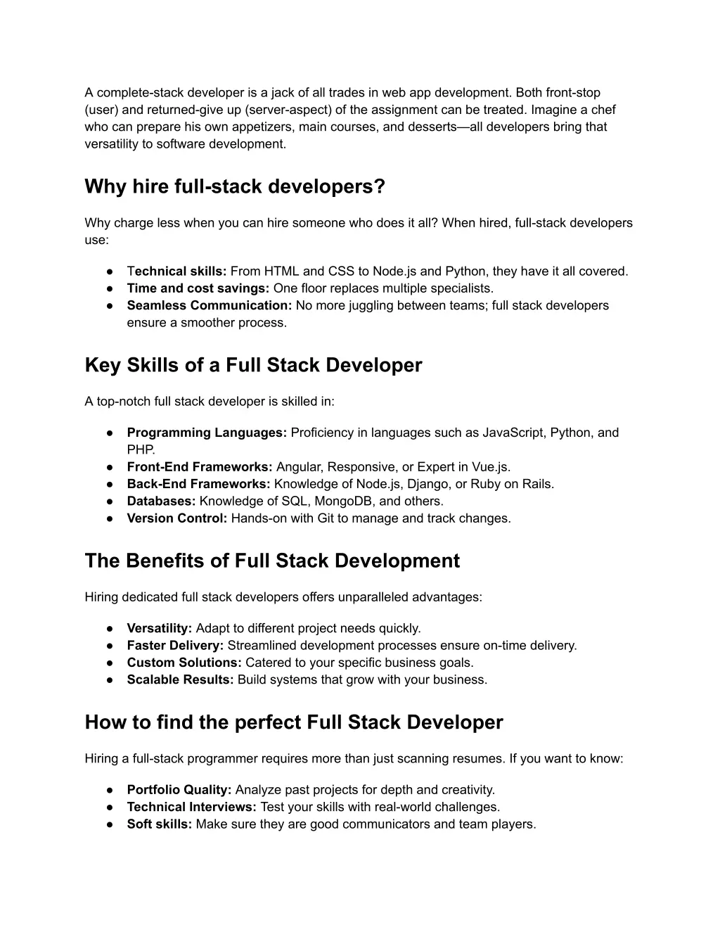 a complete stack developer is a jack