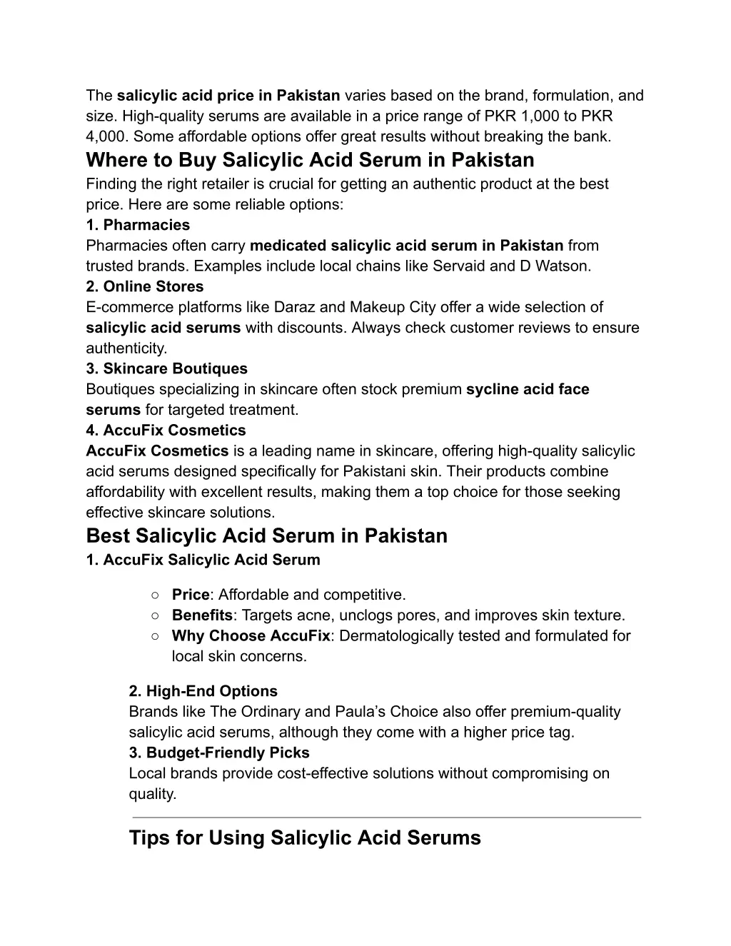 the salicylic acid price in pakistan varies based