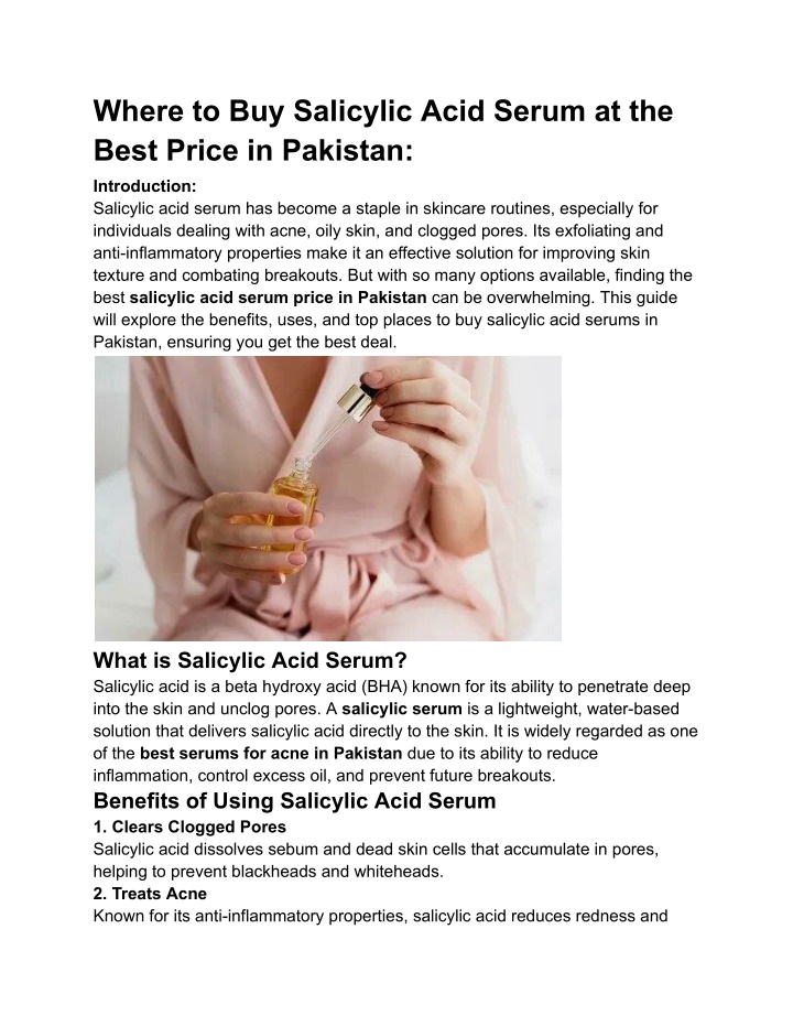 where to buy salicylic acid serum at the best