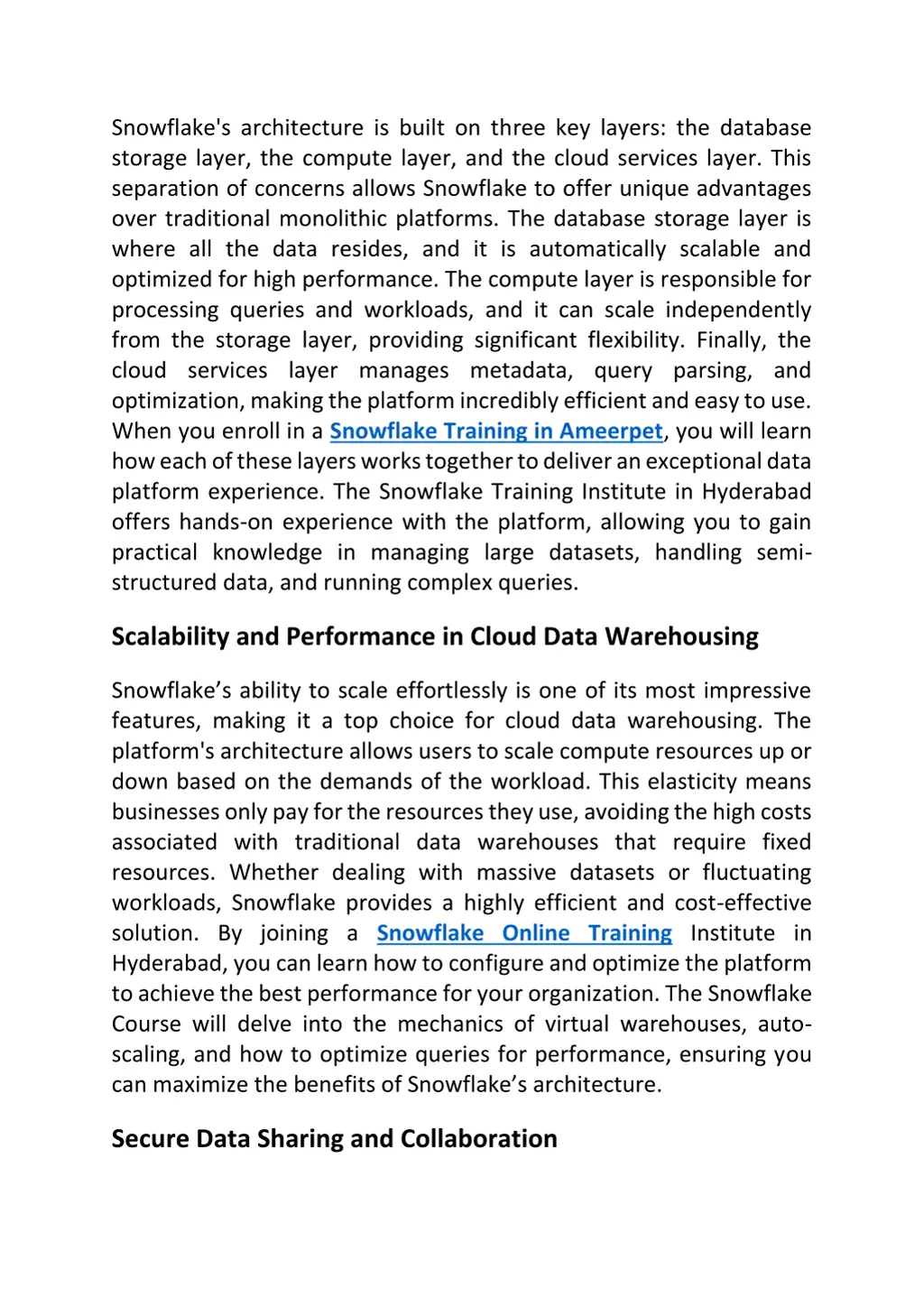 snowflake s architecture is built on three