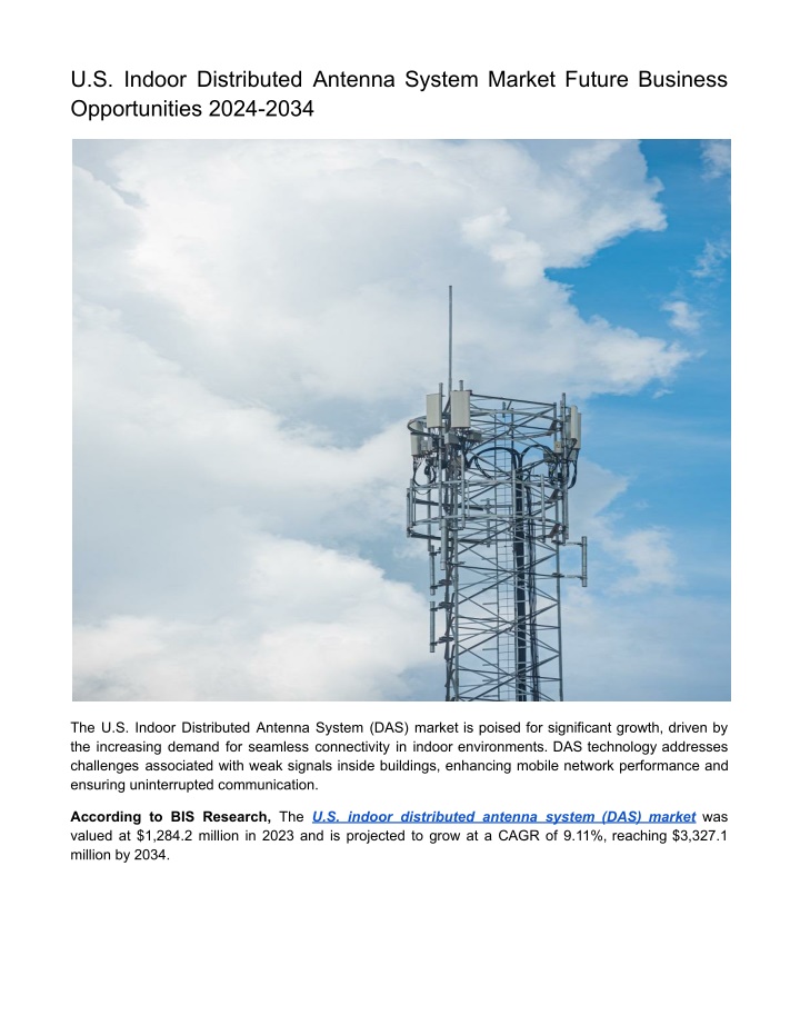 u s indoor distributed antenna system market