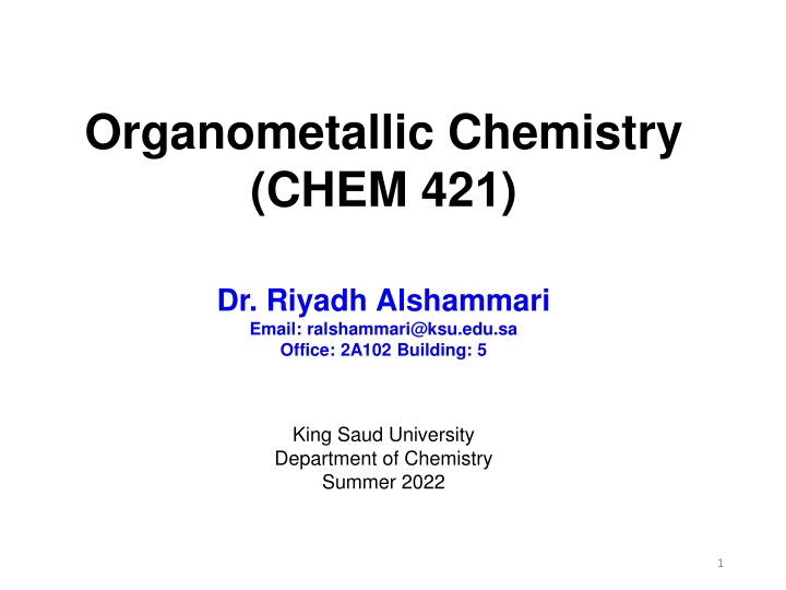 organometallic chemistry chem 42 1