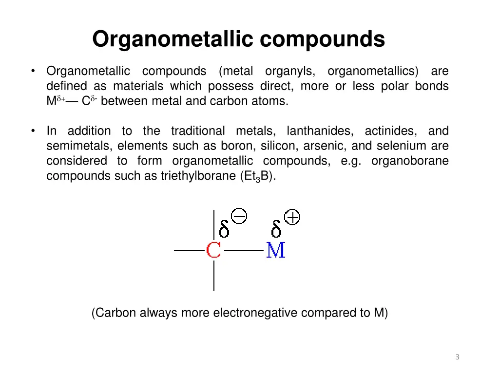 organometallic compounds