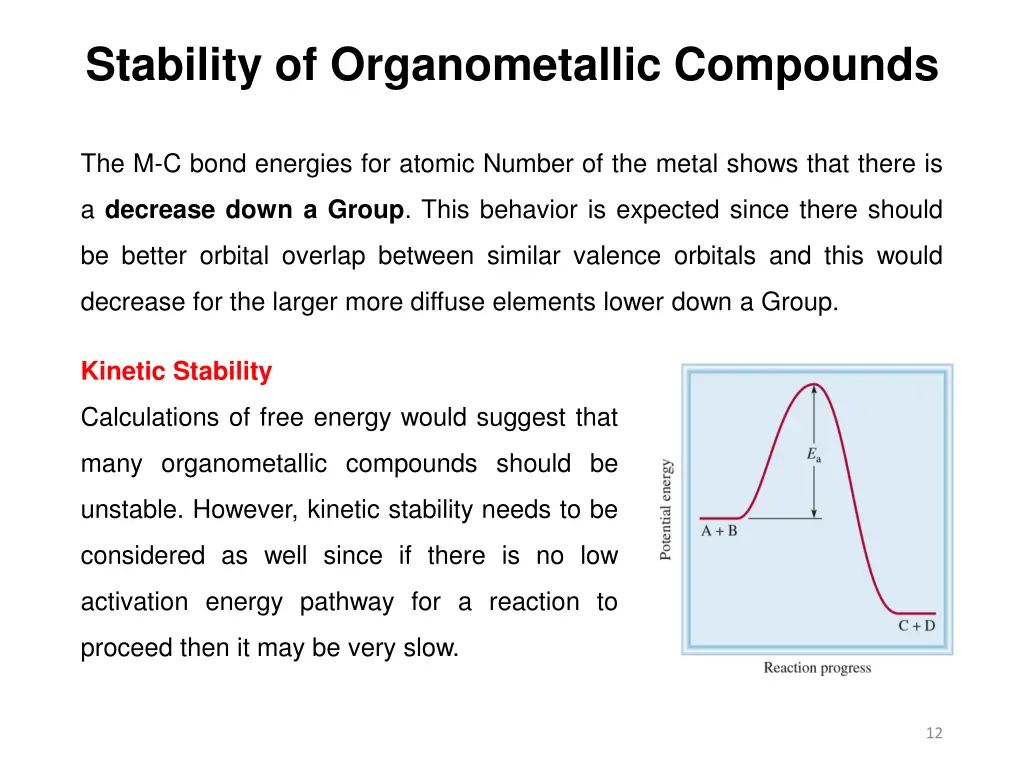stability of organometallic compounds