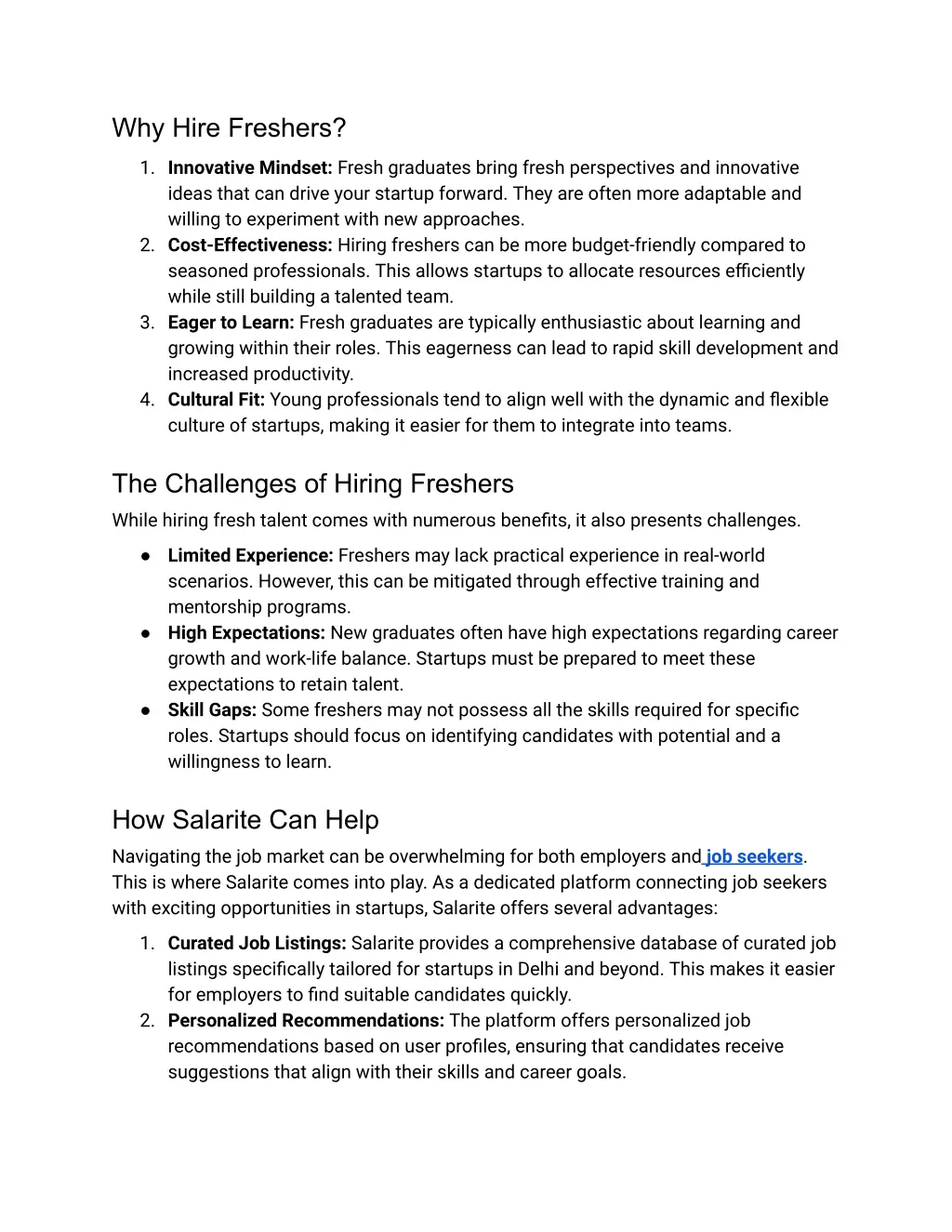 why hire freshers