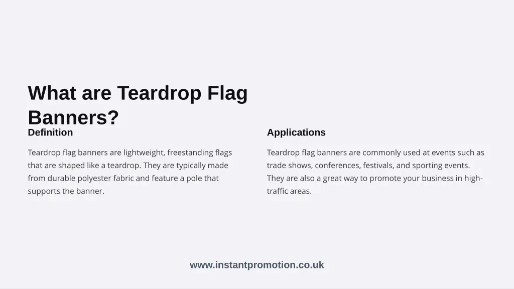 what are teardrop flag banners definition