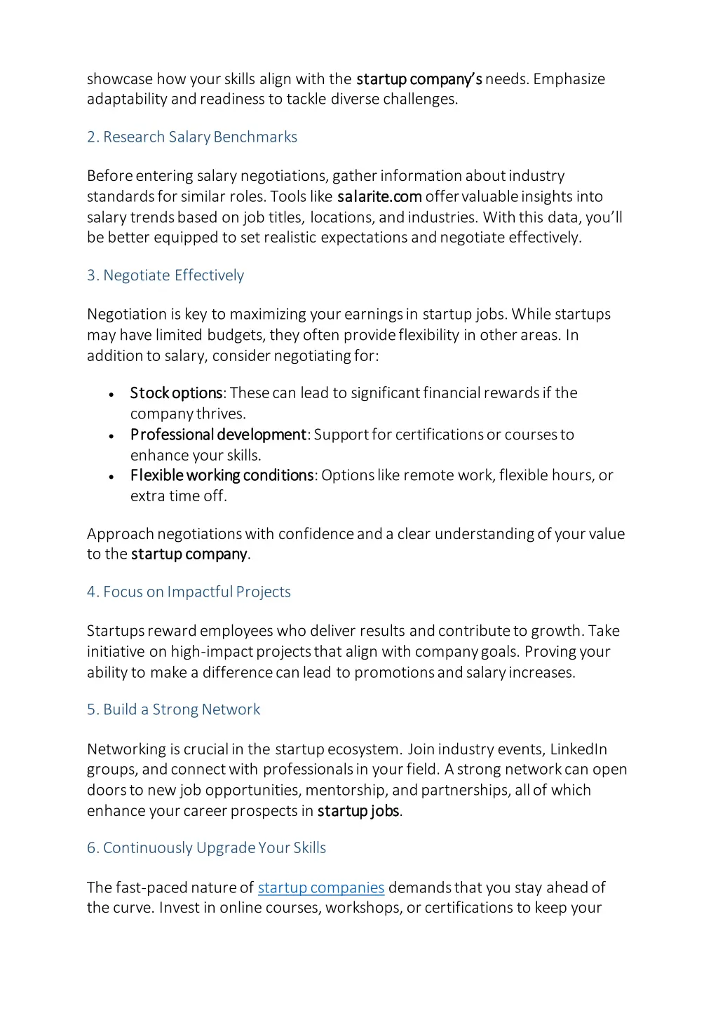 showcase how your skills align with the startup