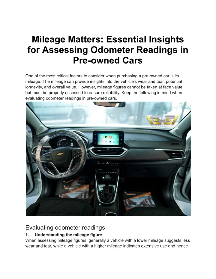 mileage matters essential insights for assessing
