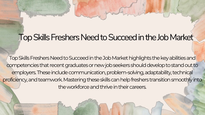 top skills freshers need to succeed
