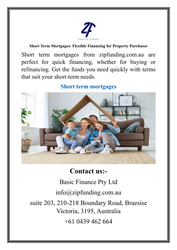 short term mortgages flexible financing