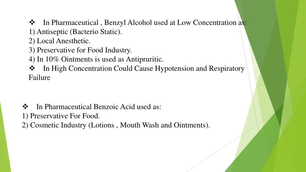 in pharmaceutical benzyl alcohol used