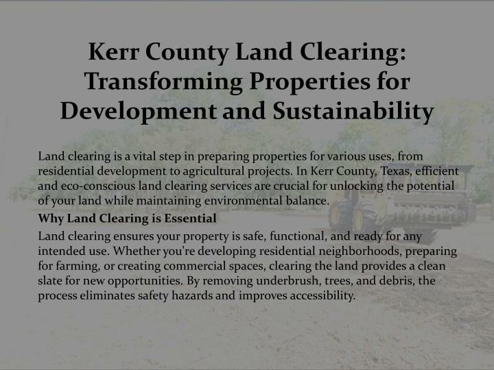 kerr county land clearing transforming properties