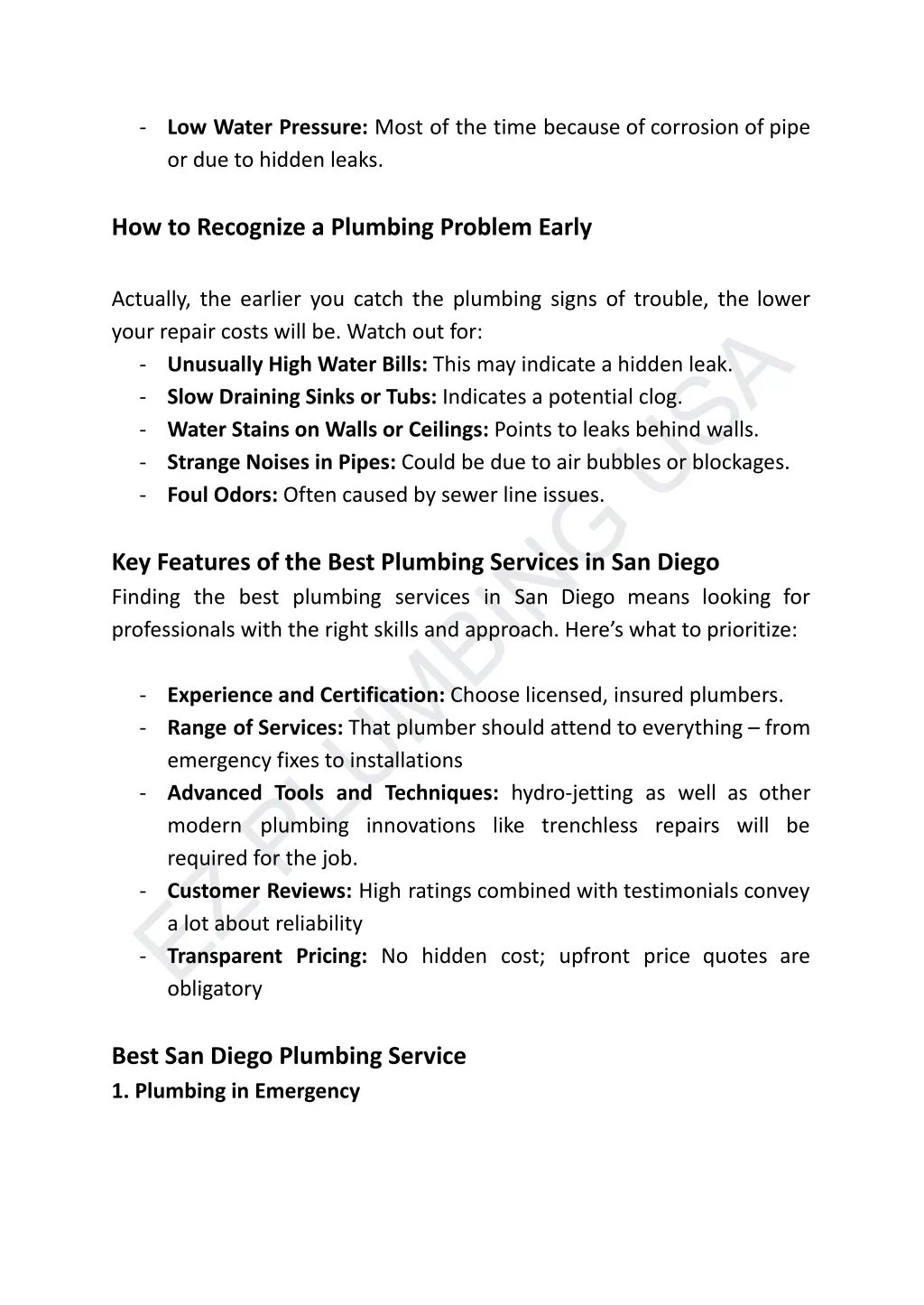 low water pressure most of the time because