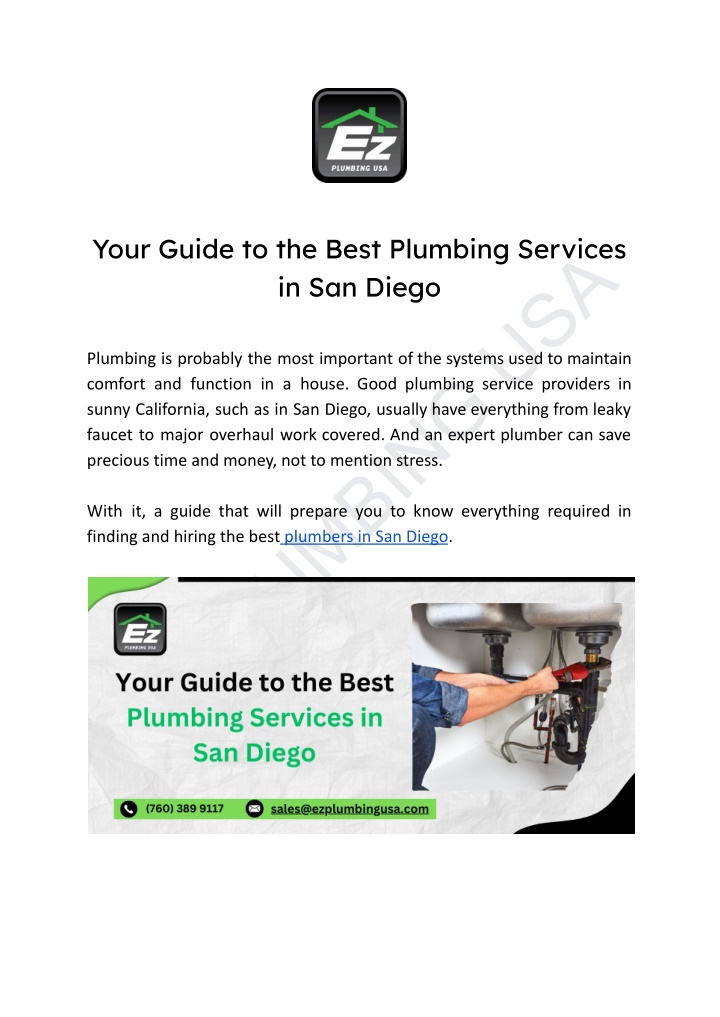 your guide to the best plumbing services