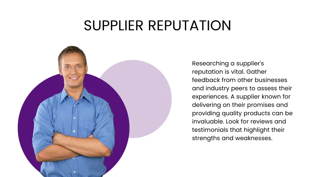 supplier reputation