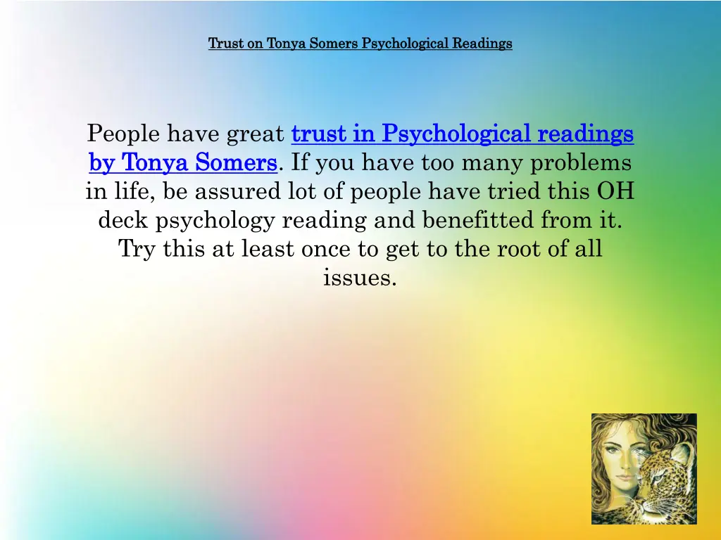 trust on tonya somers psychological readings