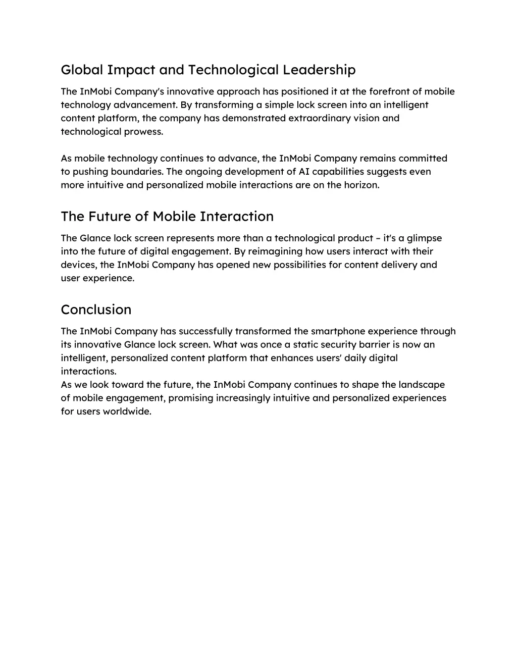 global impact and technological leadership