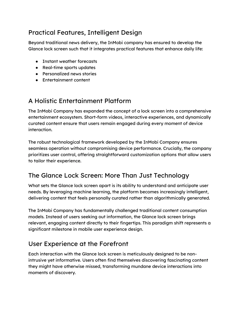 practical features intelligent design