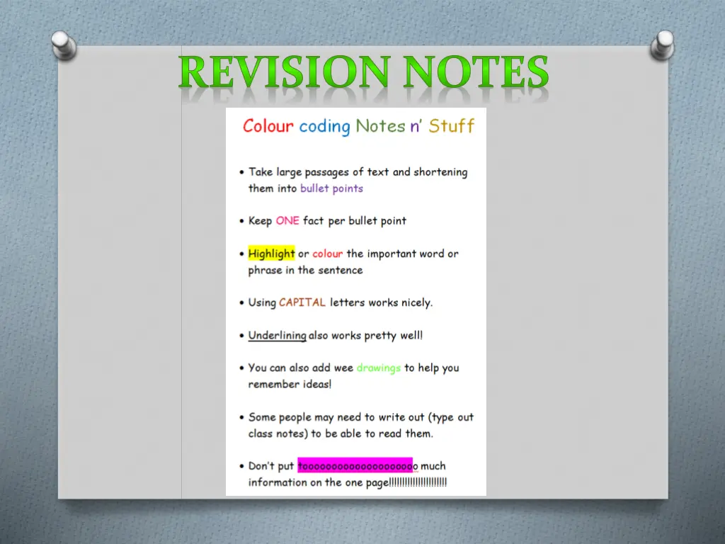 revision notes