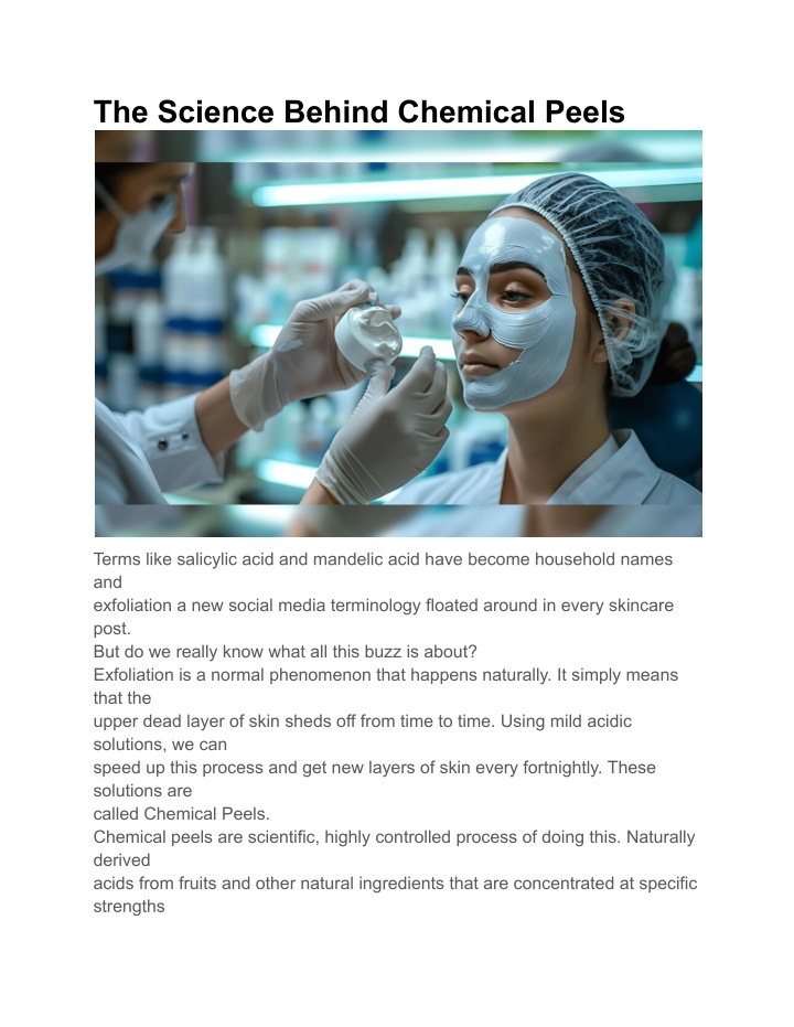 the science behind chemical peels