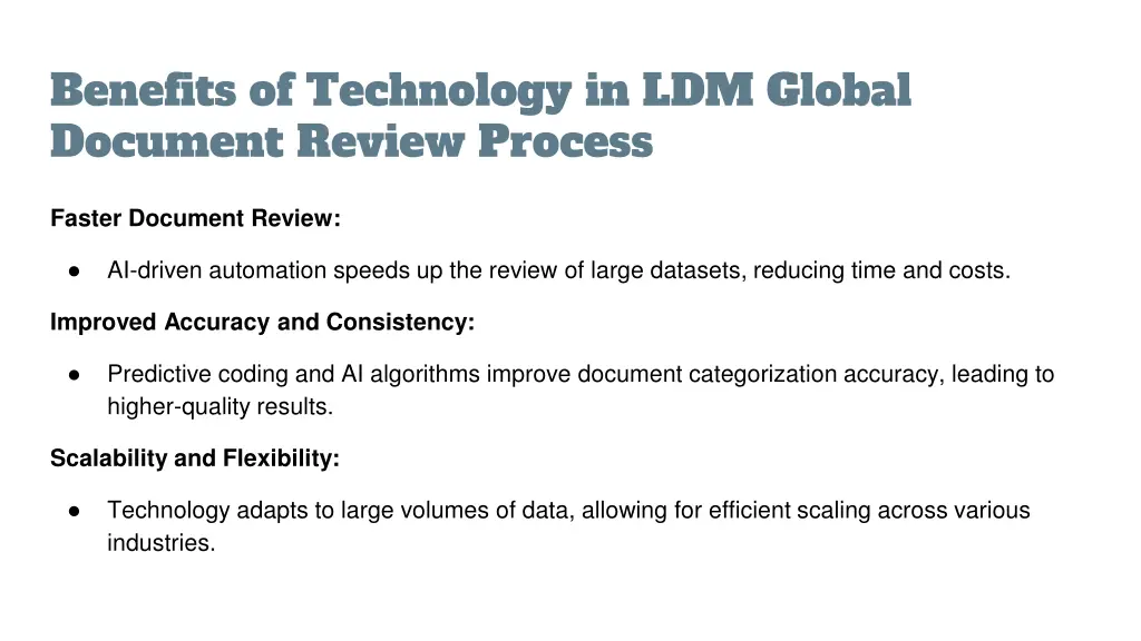 benefits of technology in ldm global document