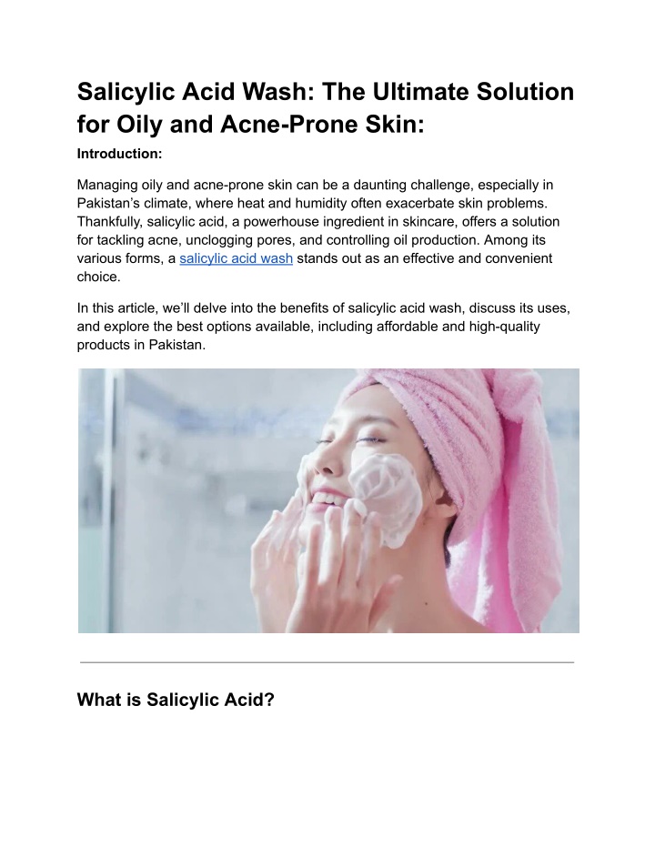 salicylic acid wash the ultimate solution