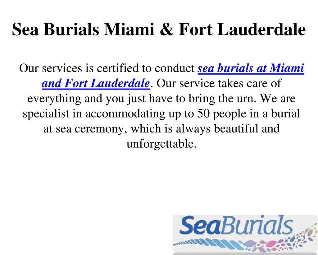 sea burials miami fort lauderdale