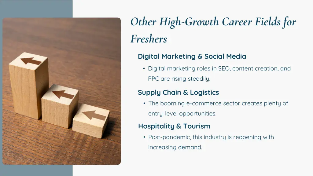 other high growth career fields for freshers