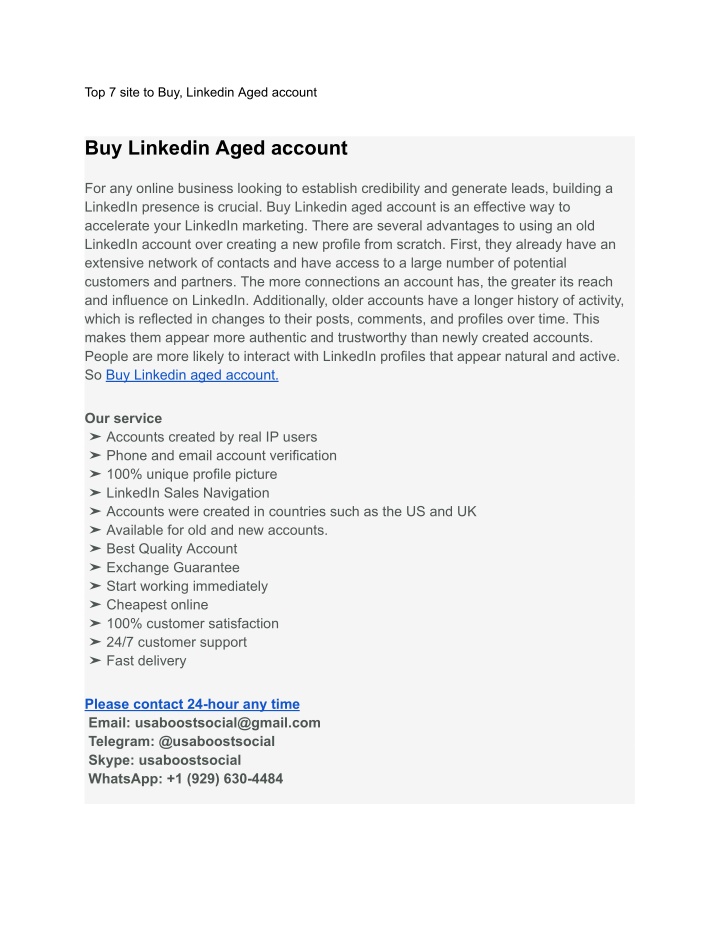 top 7 site to buy linkedin aged account