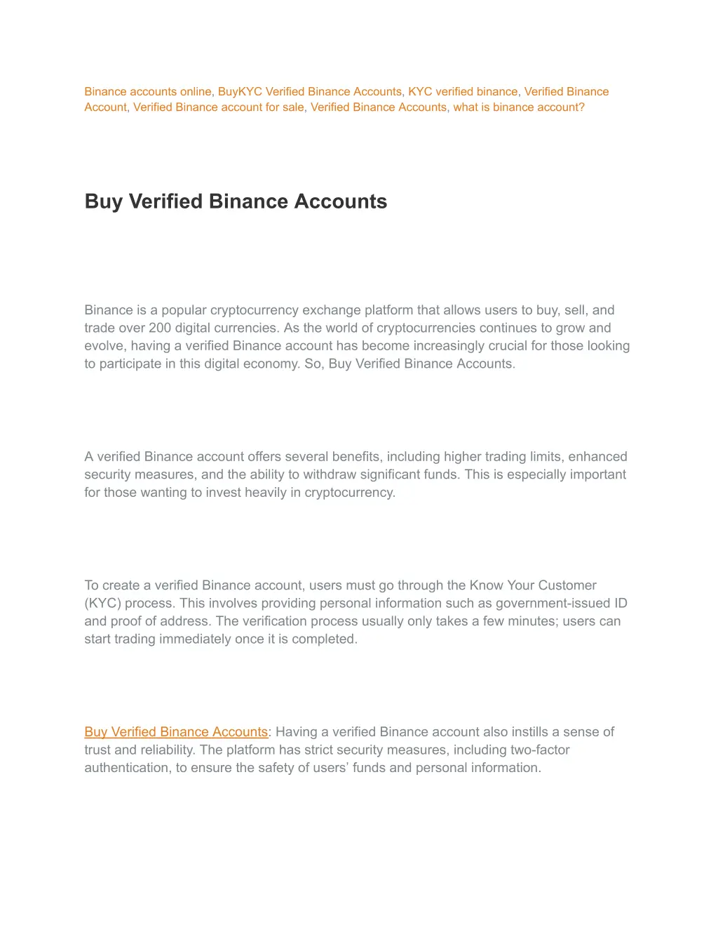 binance accounts online buykyc verified binance