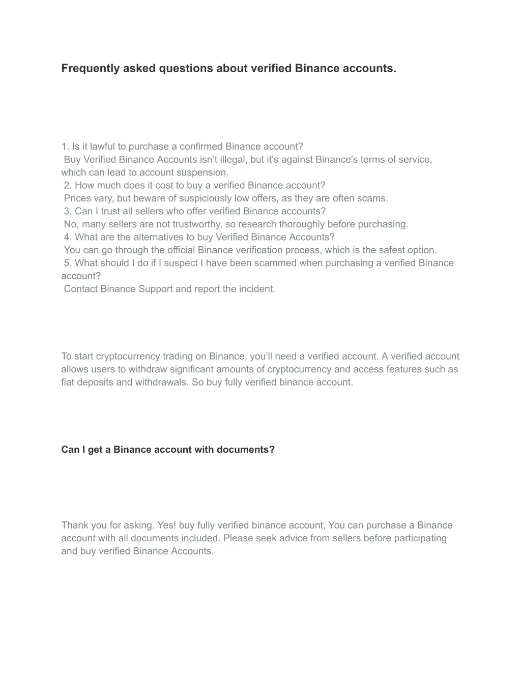 frequently asked questions about verified binance