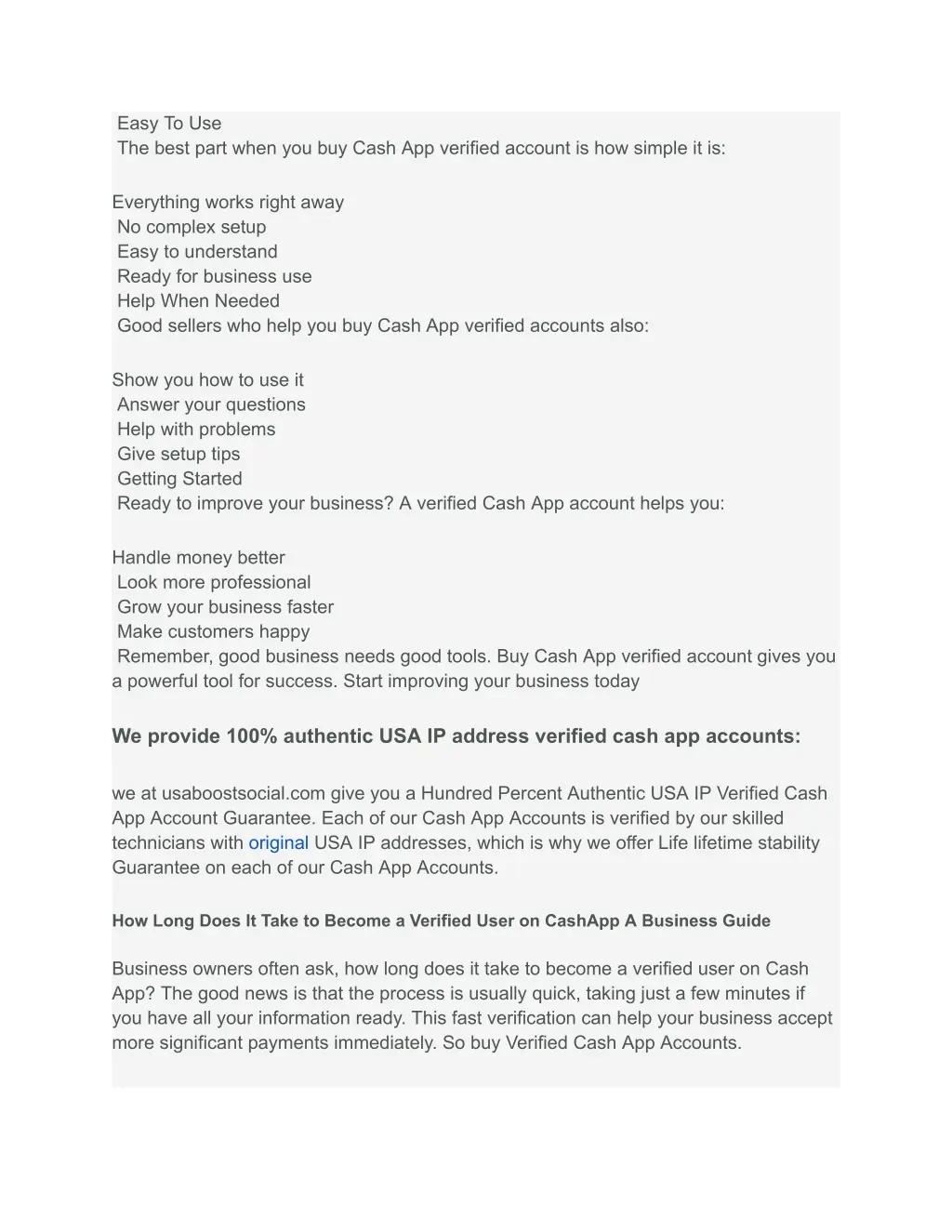 easy to use the best part when you buy cash