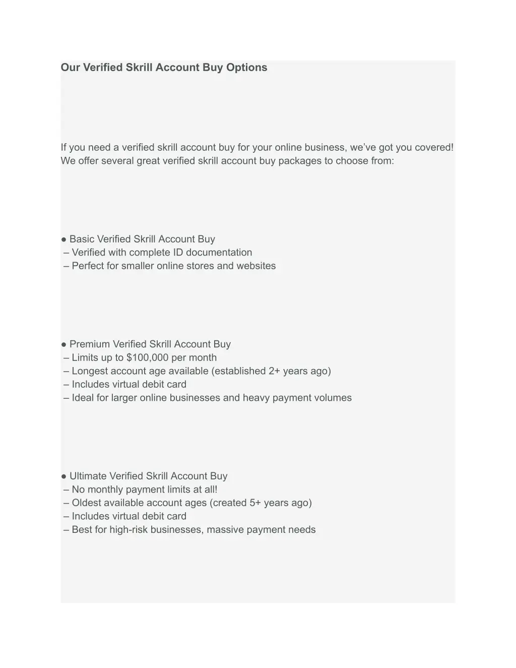 our verified skrill account buy options