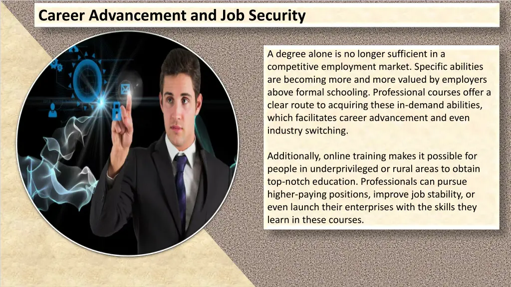 career advancement and job security
