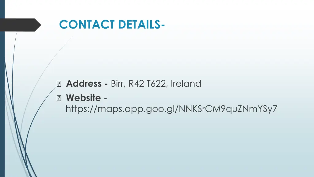 contact details
