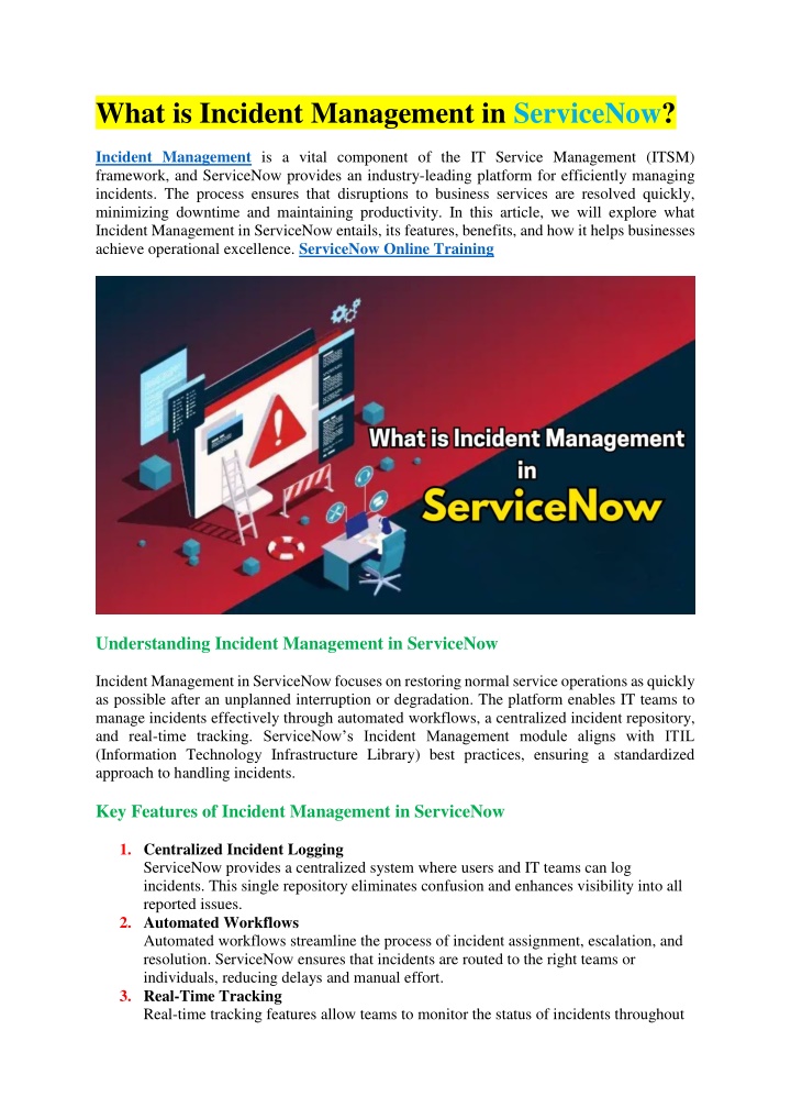 what is incident management in servicenow