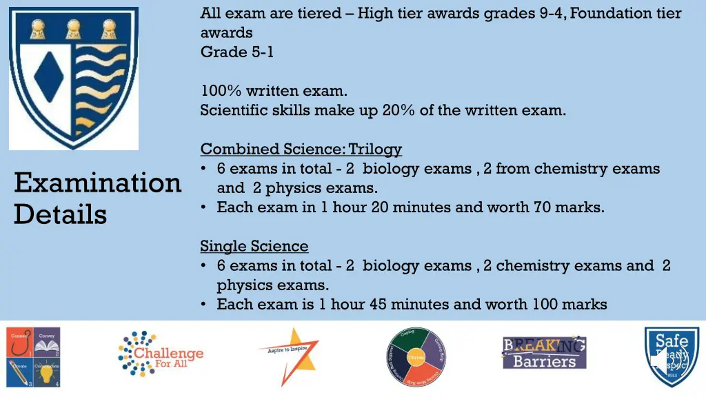 all exam are tiered high tier awards grades