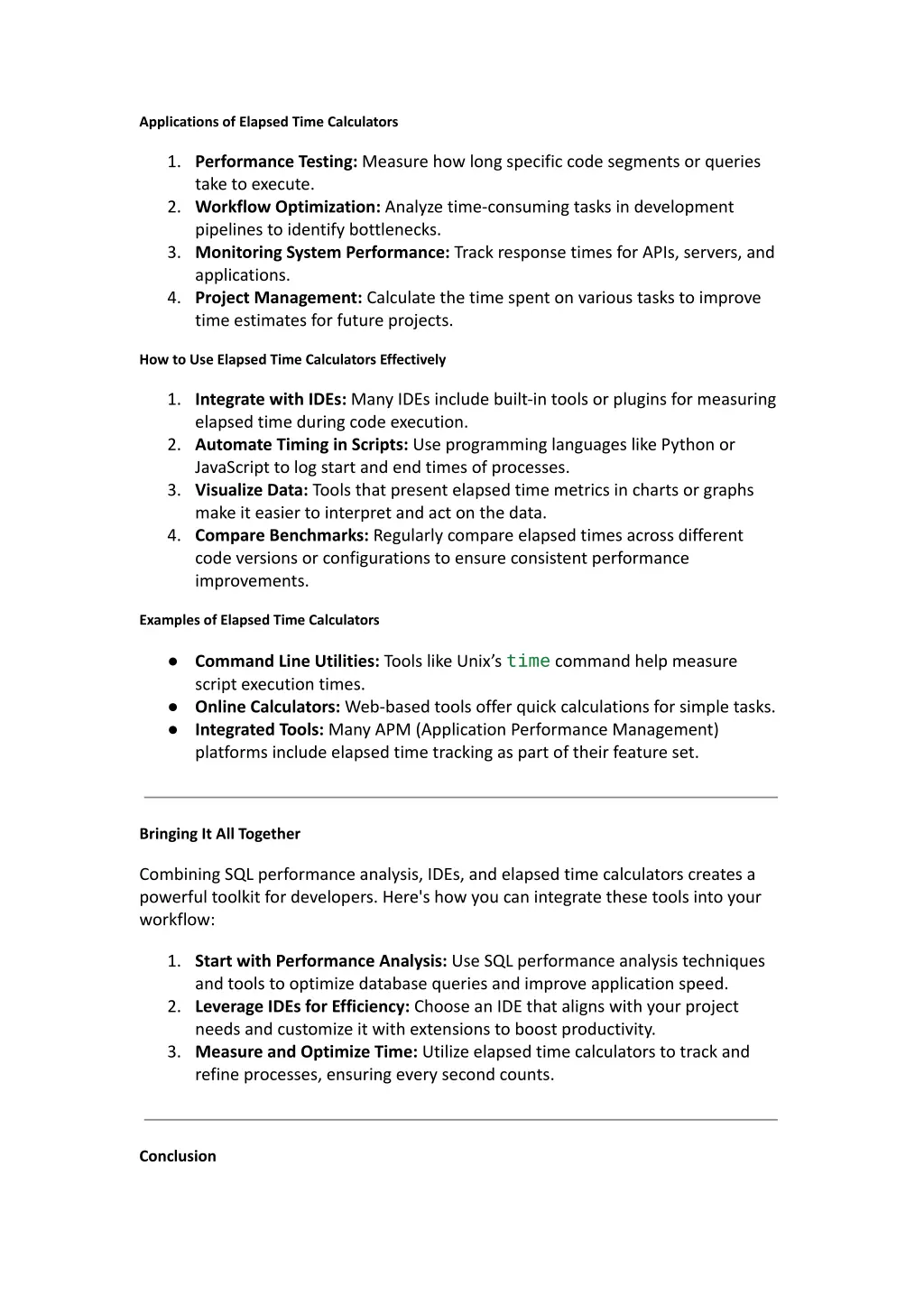 applications of elapsed time calculators