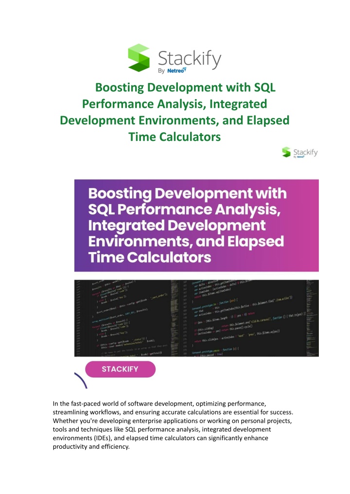 boosting development with sql performance