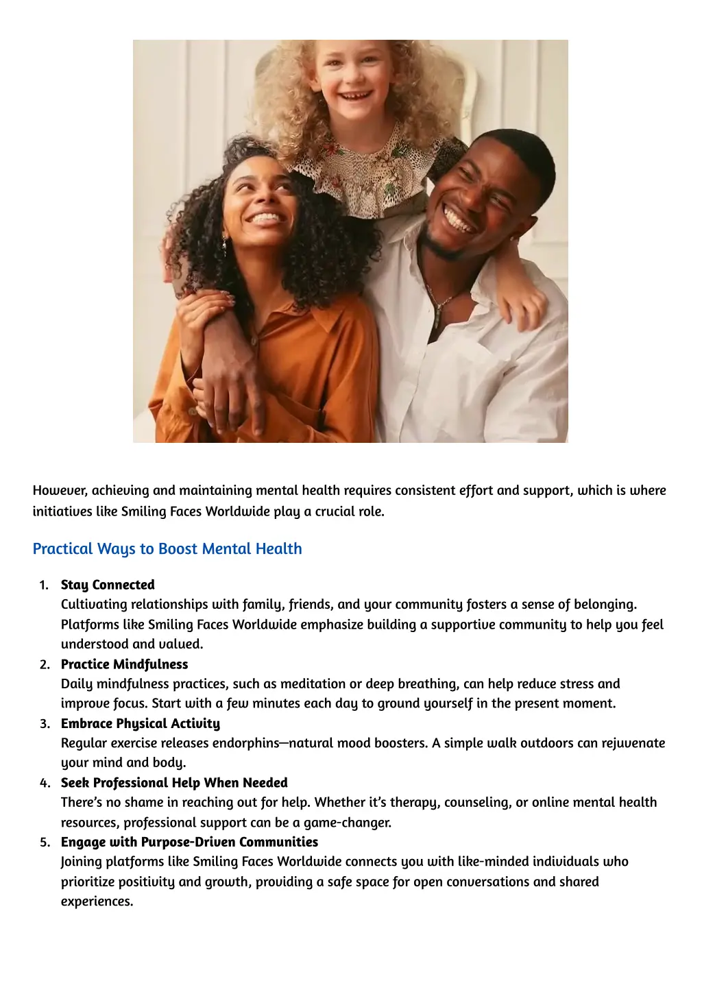 however achieving and maintaining mental health